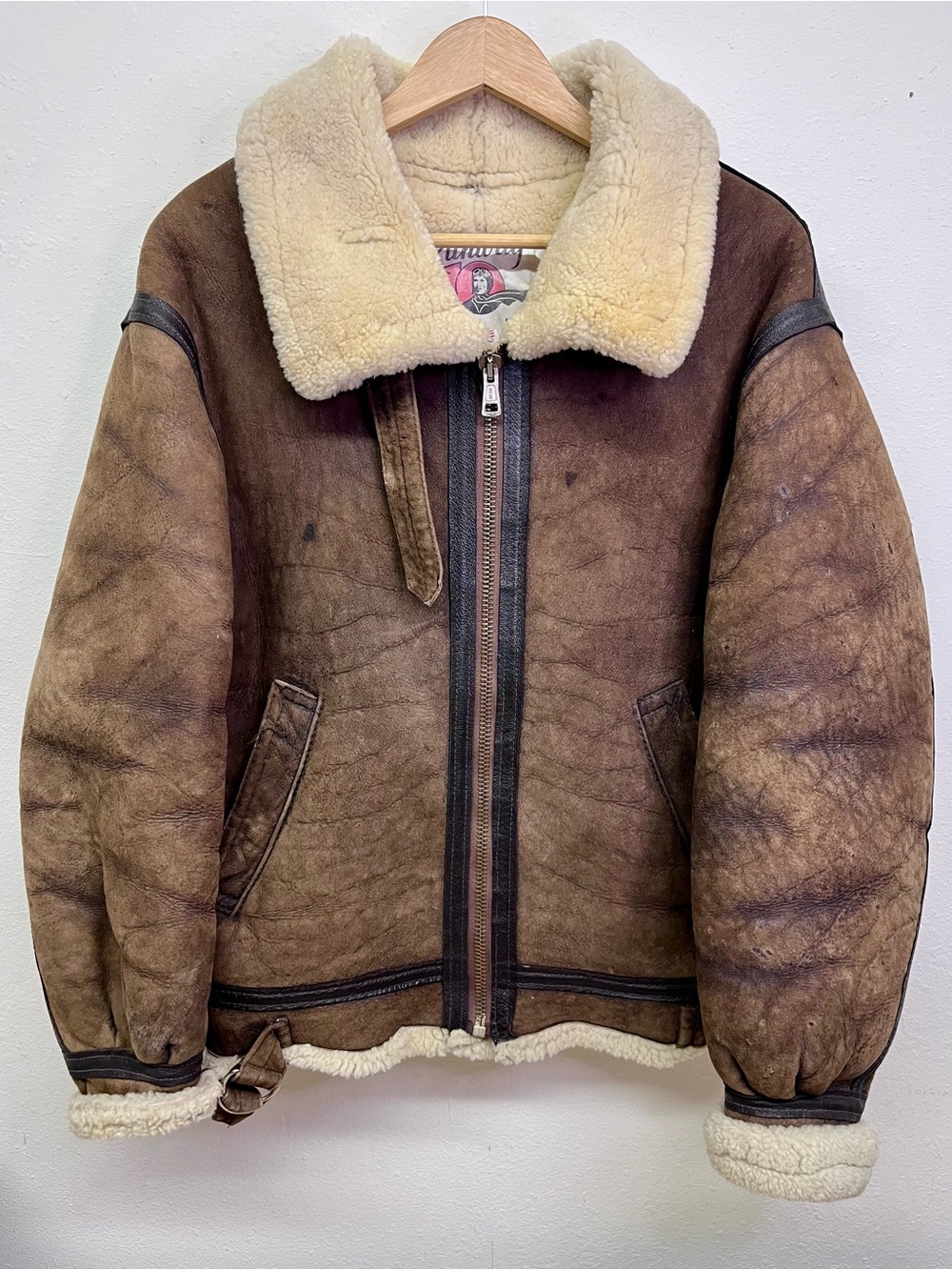 Runway Tanco Vintage 80s Type B-3 Shearling Flight Jacket Size 40